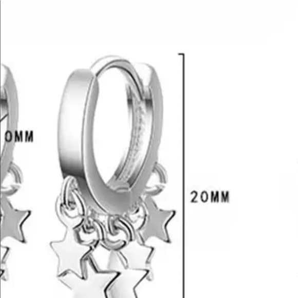 Sterling Silver 925 Star Earrings - Picture 3 of 9